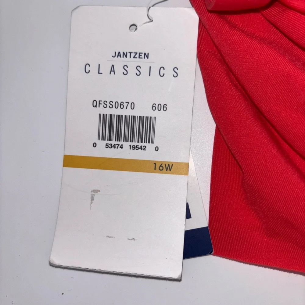 Jantzen Ladies One Piece Ruched Swimsuit Size 16W Orange - Picture 5 of 5